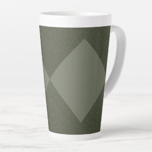Curved Diamond Moss Green Latte Mug