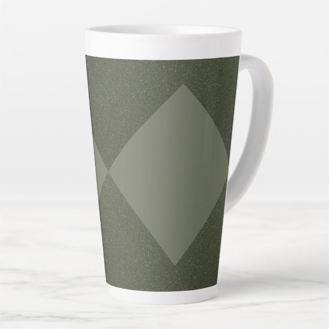 Curved Diamond Moss Green Latte Mug (Right Angle)