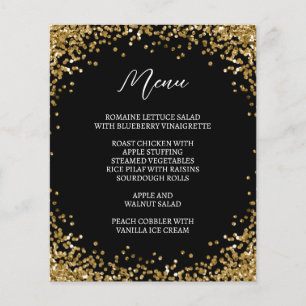 Curved Gold Glitter Black Menu