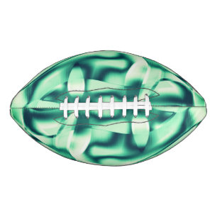 Curved green shapes of acrylic, mint green shades football