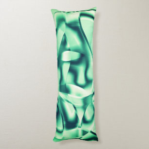 Curved green shapes of acrylic, showy mint shades body pillow