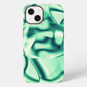 Curved green shapes of acrylic, showy mint shades iPhone 13 case