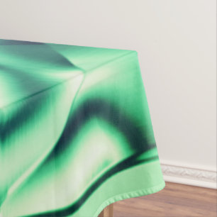 Curved green shapes of acrylic, some mint shades tablecloth