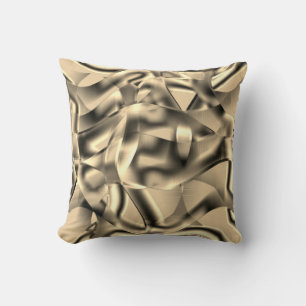 Curved khaki or beige shapes, with showy tones throw pillow