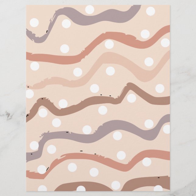 Curved Line & Dot Scrapbook Paper (Front)