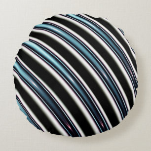 Curved Lines Close Up Of A Fractal Round Pillow