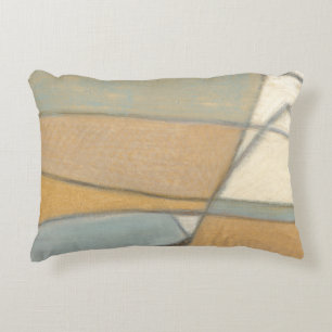 Curved Lines & Muted Earth Tones Accent Pillow