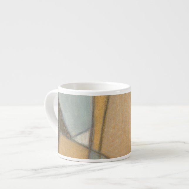 Curved Lines & Muted Earth Tones Espresso Cup (Front Left)