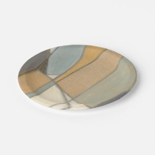Curved Lines & Muted Earth Tones Paper Plate
