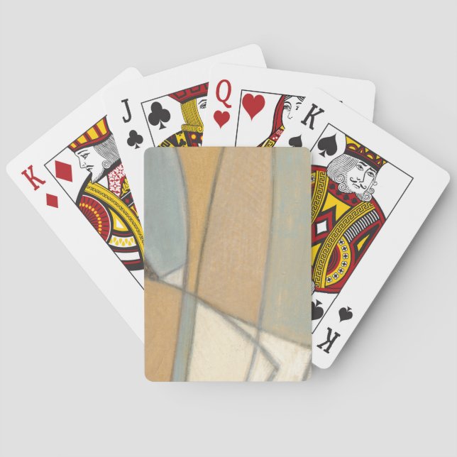 Curved Lines & Muted Earth Tones Playing Cards (Back)