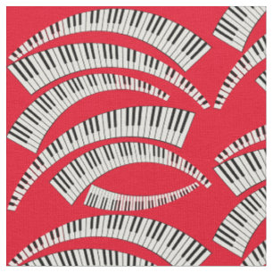 Curved Piano Keys Pattern Fabric