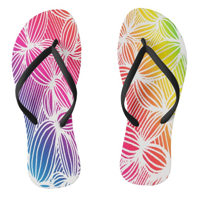 Curved rainbow lines flip flops (Footbed)