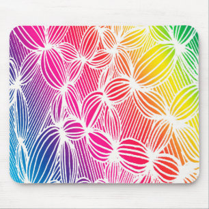 Curved rainbow lines mouse pad