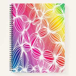 Curved rainbow lines notebook
