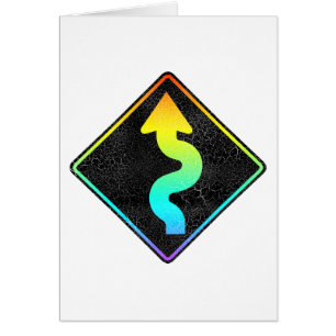curved road ahead street sign