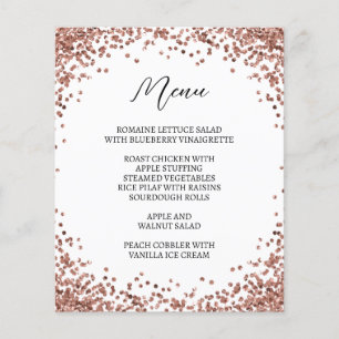 Curved Rose Gold Glitter White Menu