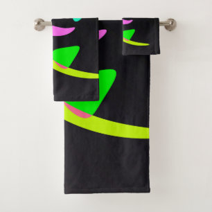 Curved shapes bath towel set