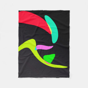Curved shapes fleece blanket