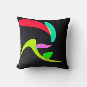 Curved shapes throw pillow