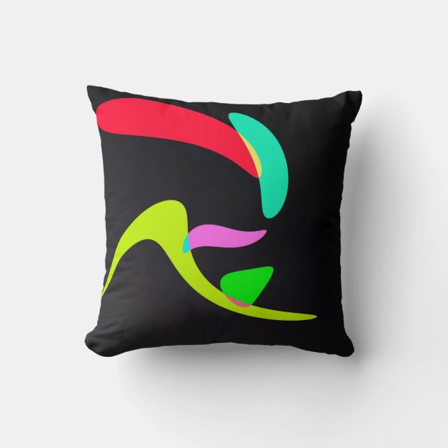 Curved shapes throw pillow (Front)