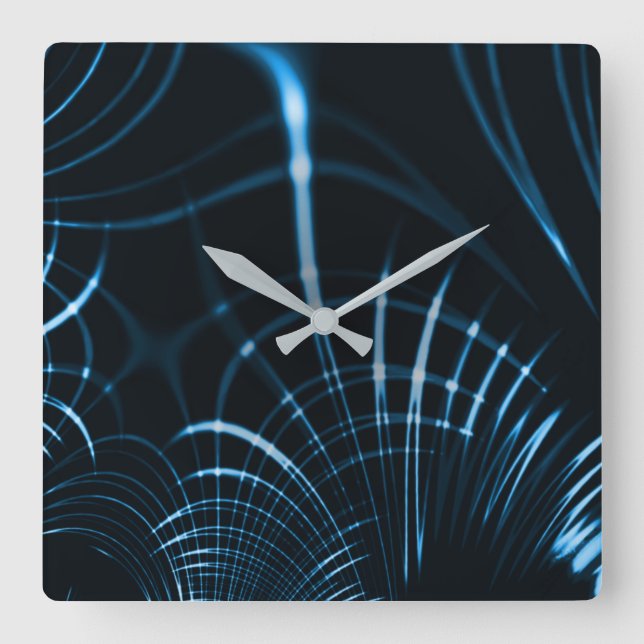 Curved sharp claws or thorns of royal blue square wall clock (Front)