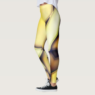 Curved smooth golden lines over burnt beige        leggings