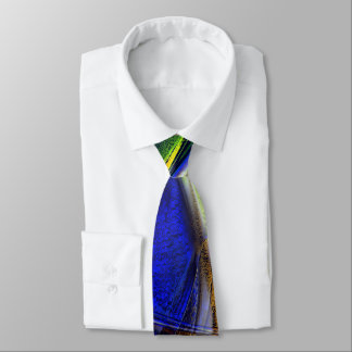 Curved strokes over startling coloured crust tie