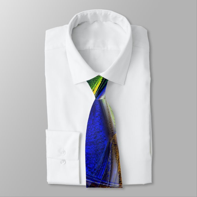 Curved strokes over startling coloured crust   tie (Tied)