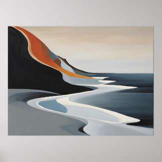 Curved Sweep - Minimalist Abstract Wave Art Print