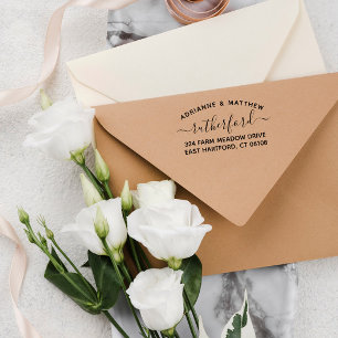 Curved Text & Script Charming Return Address Self-inking Stamp