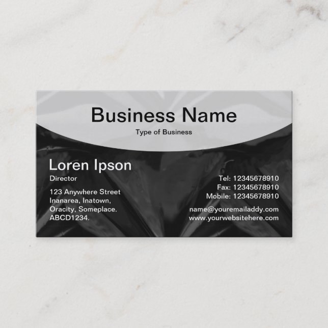 Curved Top v3 - Black Business Card (Front)