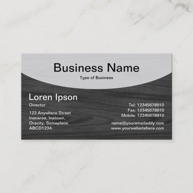 Curved Top v3b - Black Business Card (Front)