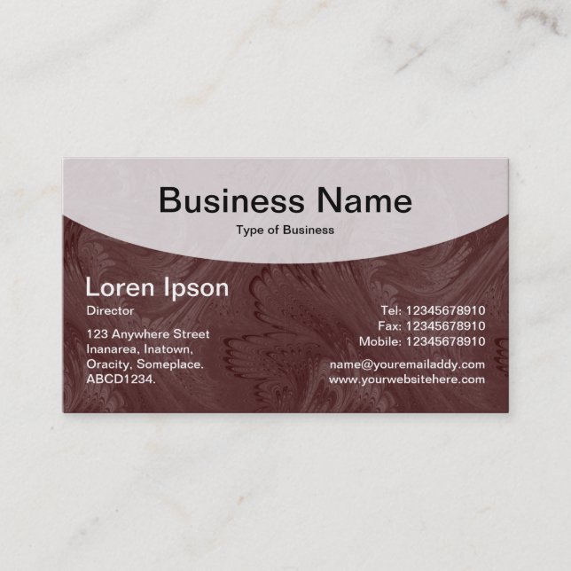Curved Top v3c - Dark Brown Business Card (Front)