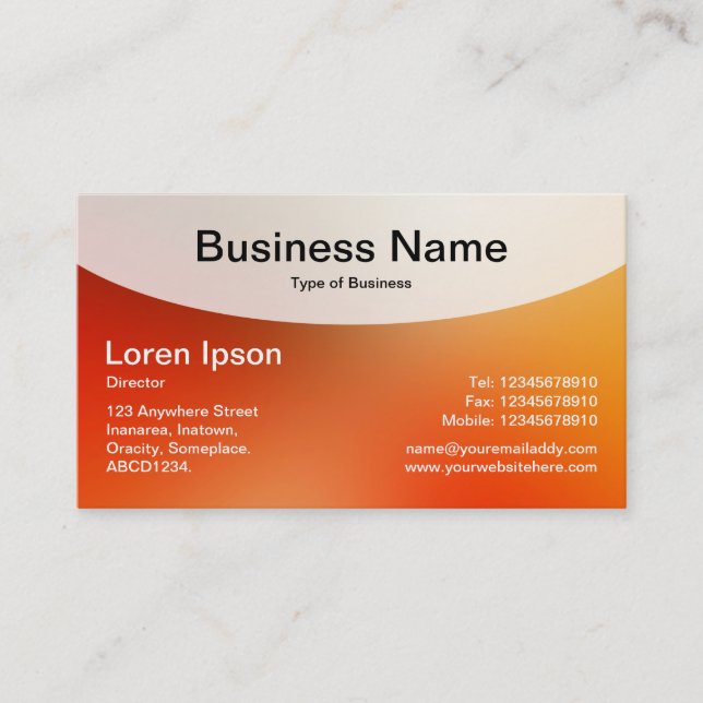 Curved Top v4d - Soft Gradients Business Card (Front)