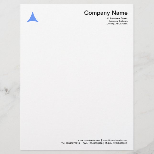 Curved Triangle - Baby Blue Letterhead (Front)