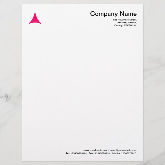 Curved Triangle - Neon Red Letterhead (Front)