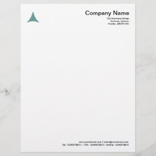 Curved Triangle - Ocean Green Letterhead
