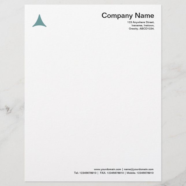 Curved Triangle - Ocean Green Letterhead (Front)