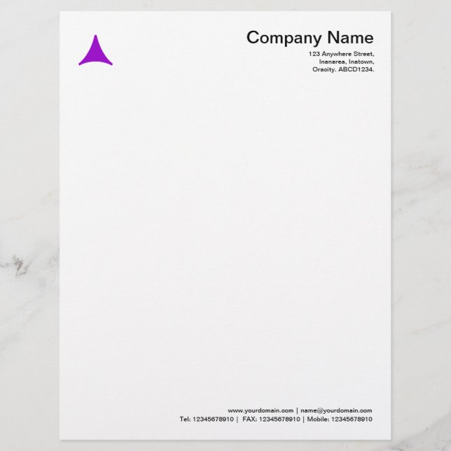 Curved Triangle - Purple Letterhead (Front)