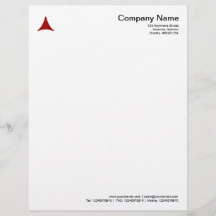 Curved Triangle - Ruby Red Letterhead