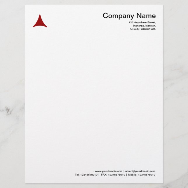 Curved Triangle - Ruby Red Letterhead (Front)