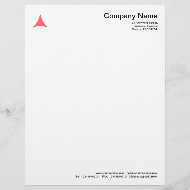 Curved Triangle - Tropical Pink Letterhead (Front)
