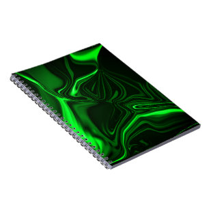 Curves and folds green nickel-plated in dark fund. notebook