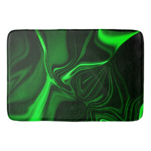 Curves and folds green nickeled on dark background bath mat