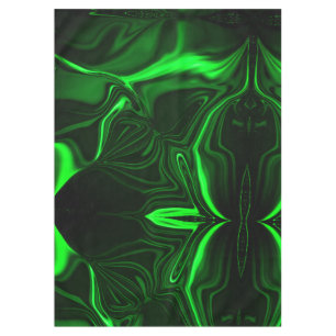 Curves and folds green nickeled on dark background tablecloth