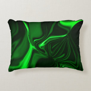 Curves and green folds on a dark background. accent pillow