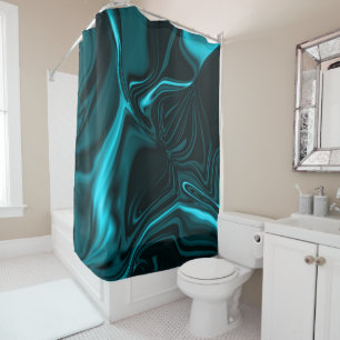 Curves in dark turquoise blue, deep sky or cyan