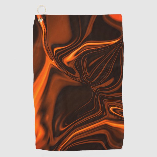 Curves or undulations coral, over dark fund golf towel (Front)