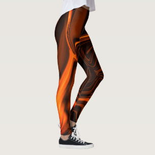 Curves or undulations coral, over dark fund leggings