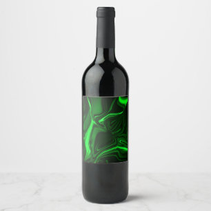 Curves or undulations green wine label